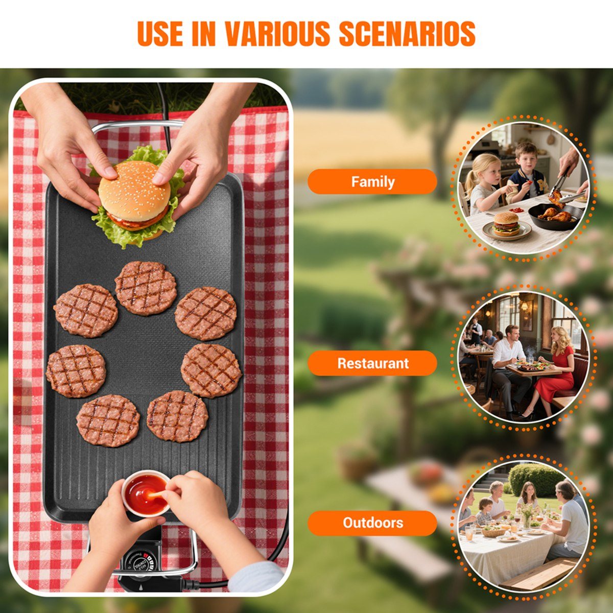 Teppanyaki Grill Table - (ABHW) 테이블탑 전기 테판야끼 그릴, 무연,