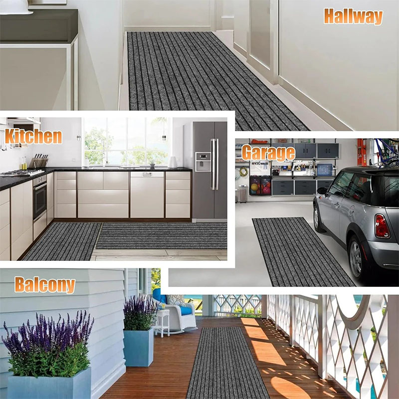 Commercial Kitchen Door - 단색 줄무늬 카펫 주방 도어 매트