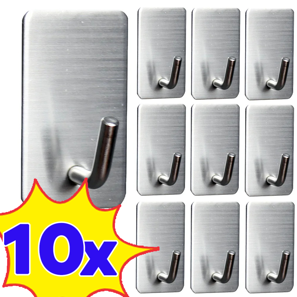 Commercial Kitchen Shelving - 1-10Pcs 자기 접착 후크 스테인레스 스틸