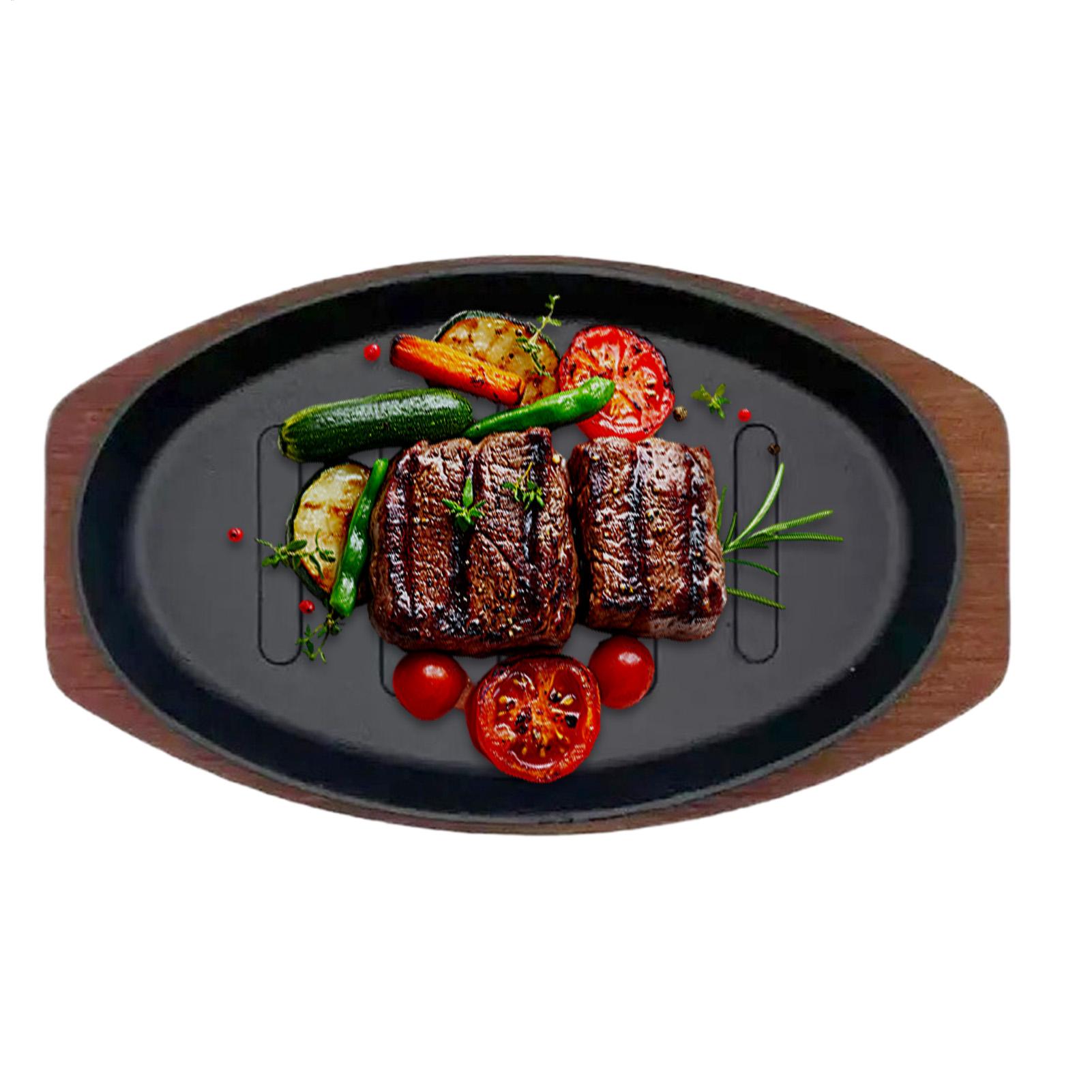 주철 타원형 레스토랑 바베큐 플레이트 스테이크 뜨거운  - Teppanyaki Grill Table 리뷰 및 가격