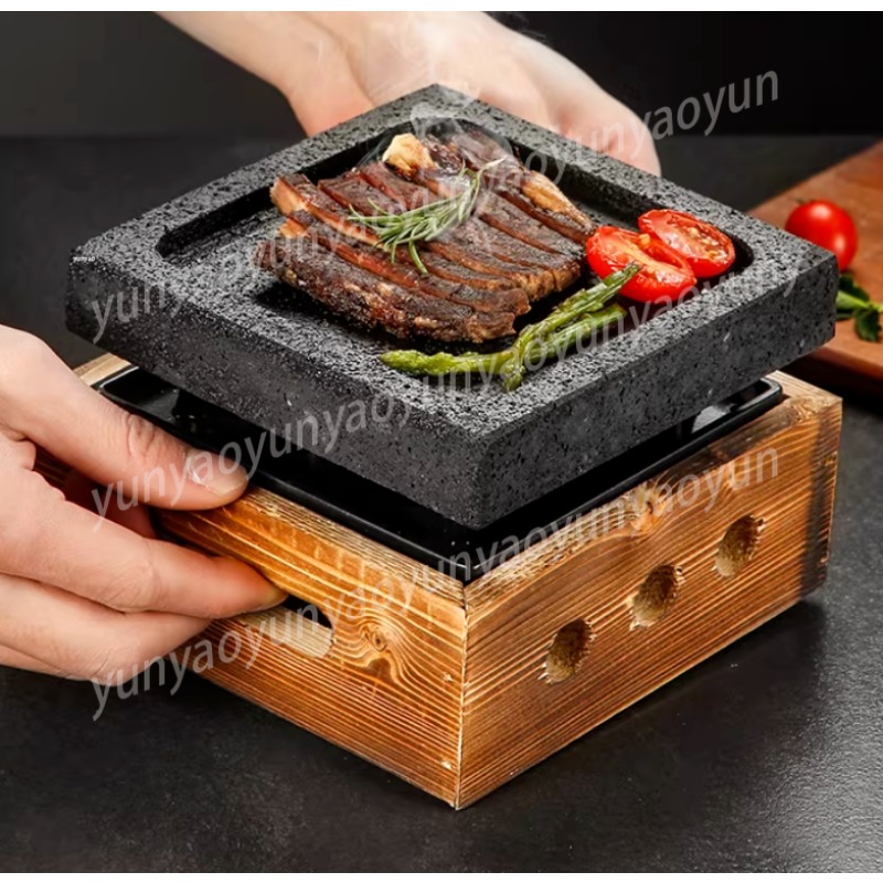 홈이 파인 고밀도 화산암 바베큐 팬 일본식 바베큐 그릴 - Teppanyaki Grill Table 리뷰 및 가격