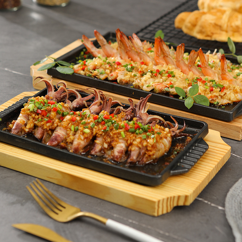 무쇠 테판야끼 그릴 플레이트 직사각형 나무 받침대 스테 - Teppanyaki Grill Table 리뷰 및 가격